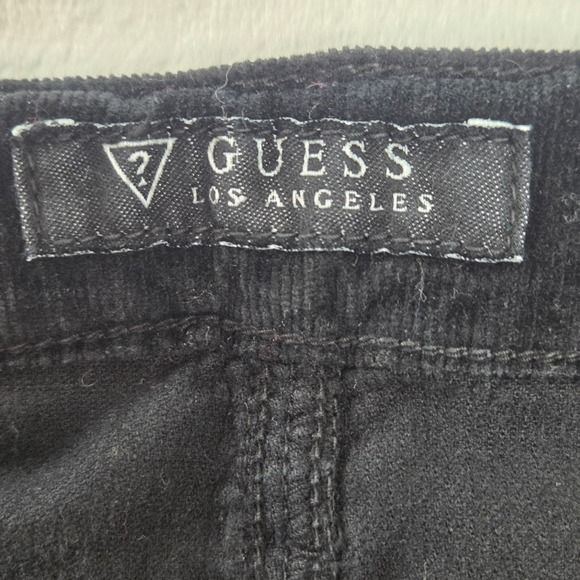 Guess Kate Skinny Corduroy Pants Womens 27 Black Low Rise Stretch Jeans - Picture 5 of 11